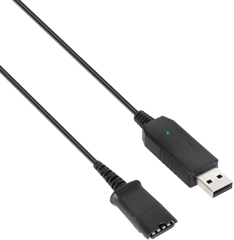VoiceJoy Call Center Headset Quick Disconnect QD Cable to USB Plug Adapter for Plantronics QD Connector to Any Computer Laptop - Image 1